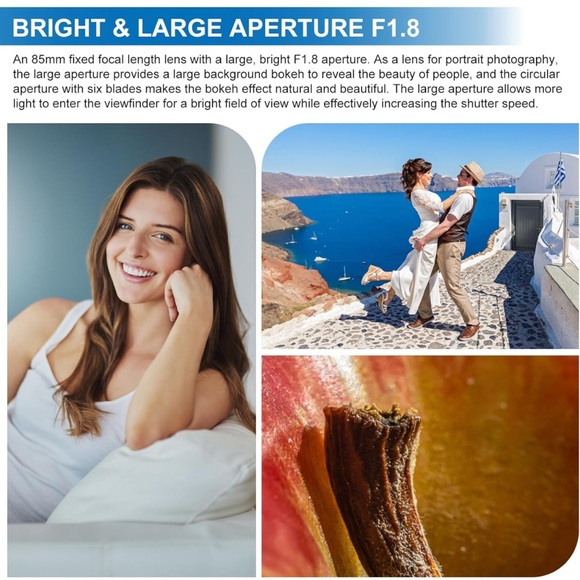 Lightdow 85mm F1.8 Medium Telephoto Manual Focus Full Frame Portrait Lens - Picture 2 of 6